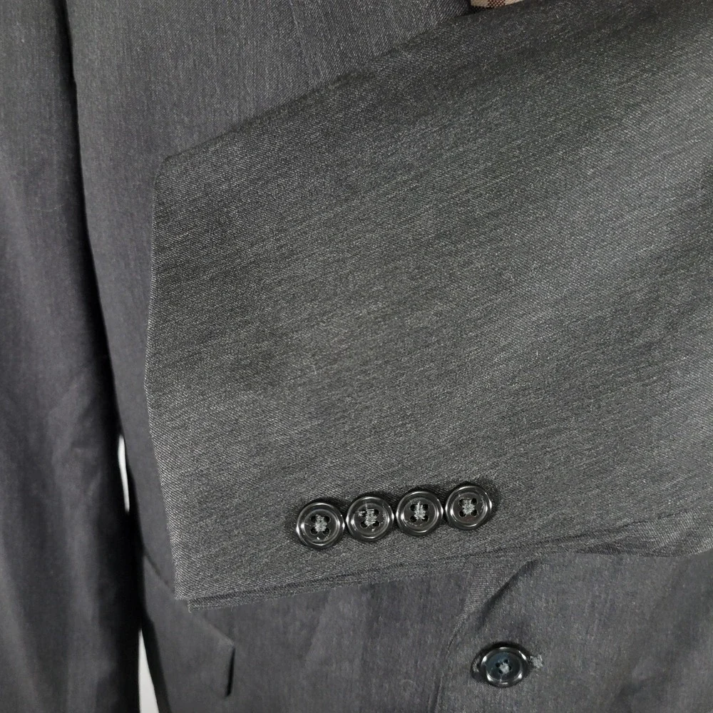 JOS A BANK GORDON Men's Sport Coat Blazer Two Button Charcoal Gray Wool‎ 48L